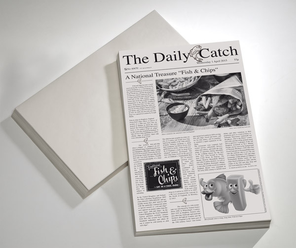 APS Wachspapier -SNACK HOLDER- 42 x 25 cm , Motiv: Zeitung