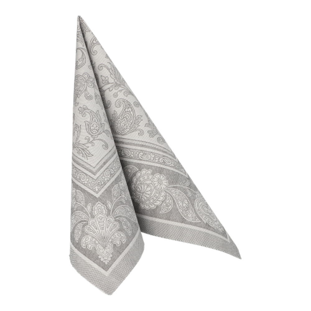 Papstar Servietten "ROYAL Collection" 1/4-Falz 40 cm x 40 cm grau "Ornaments"