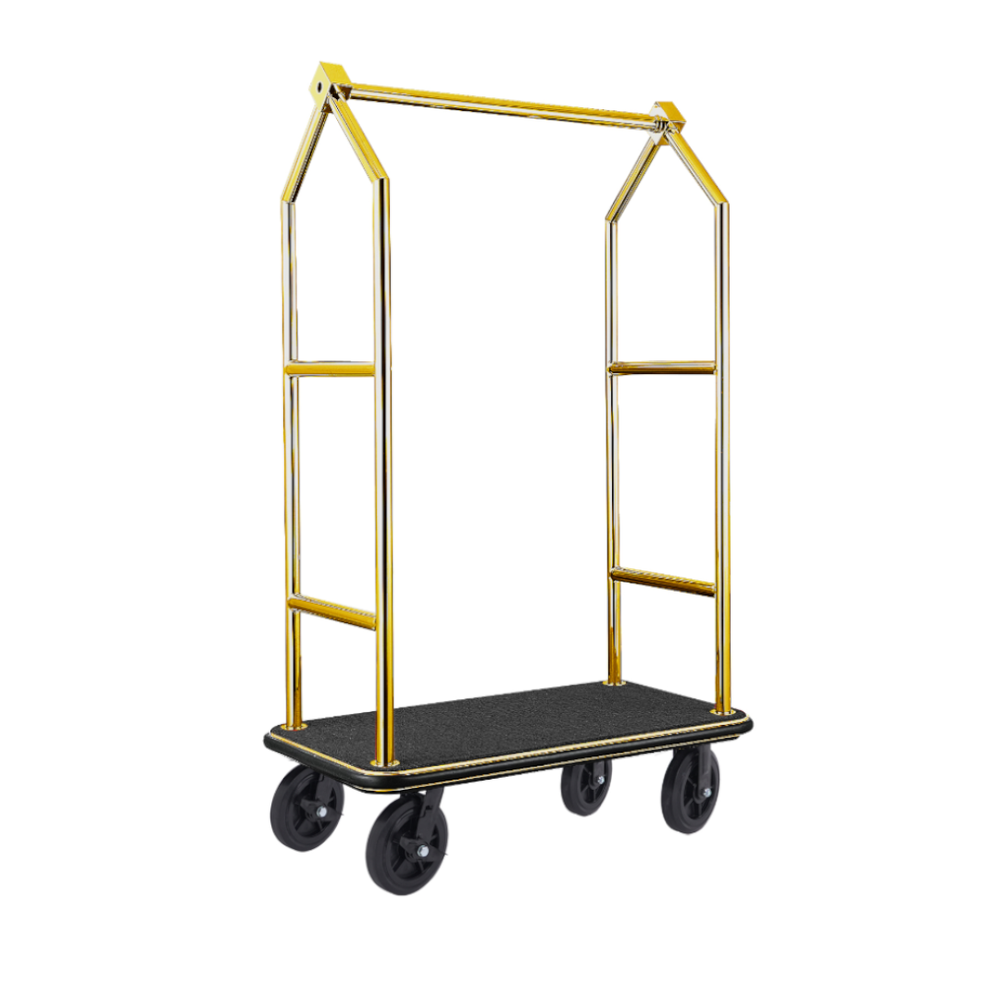 WAS Gepäckwagen VOYAGER, 112 x 65 x 190 cm, Titanium gold, schwarzer Teppich, Ch