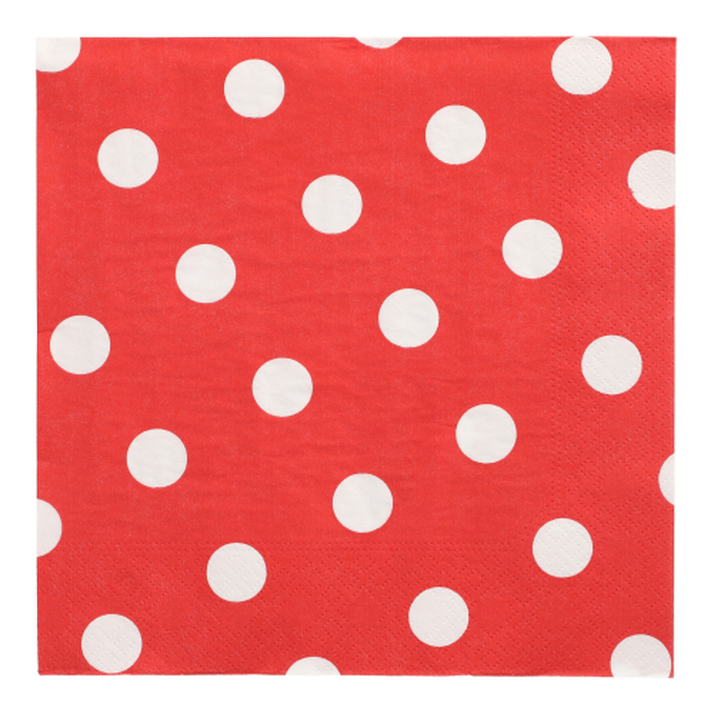 Papstar Servietten, 3-lagig 1/4-Falz 40 cm x 40 cm rot "Dots"
