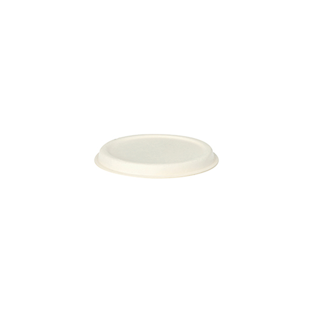 Papstar Deckel für Dressingschalen Zuckerrohr "pure" rund Ø 6 cm weiss