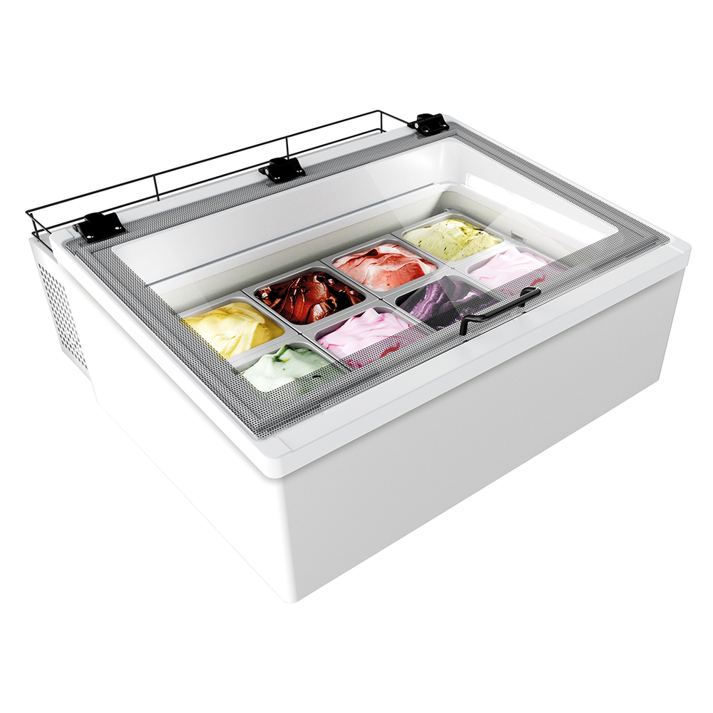 Nordcap Auftisch-Eisvitrine MINI CREAM 4V LED WEISS