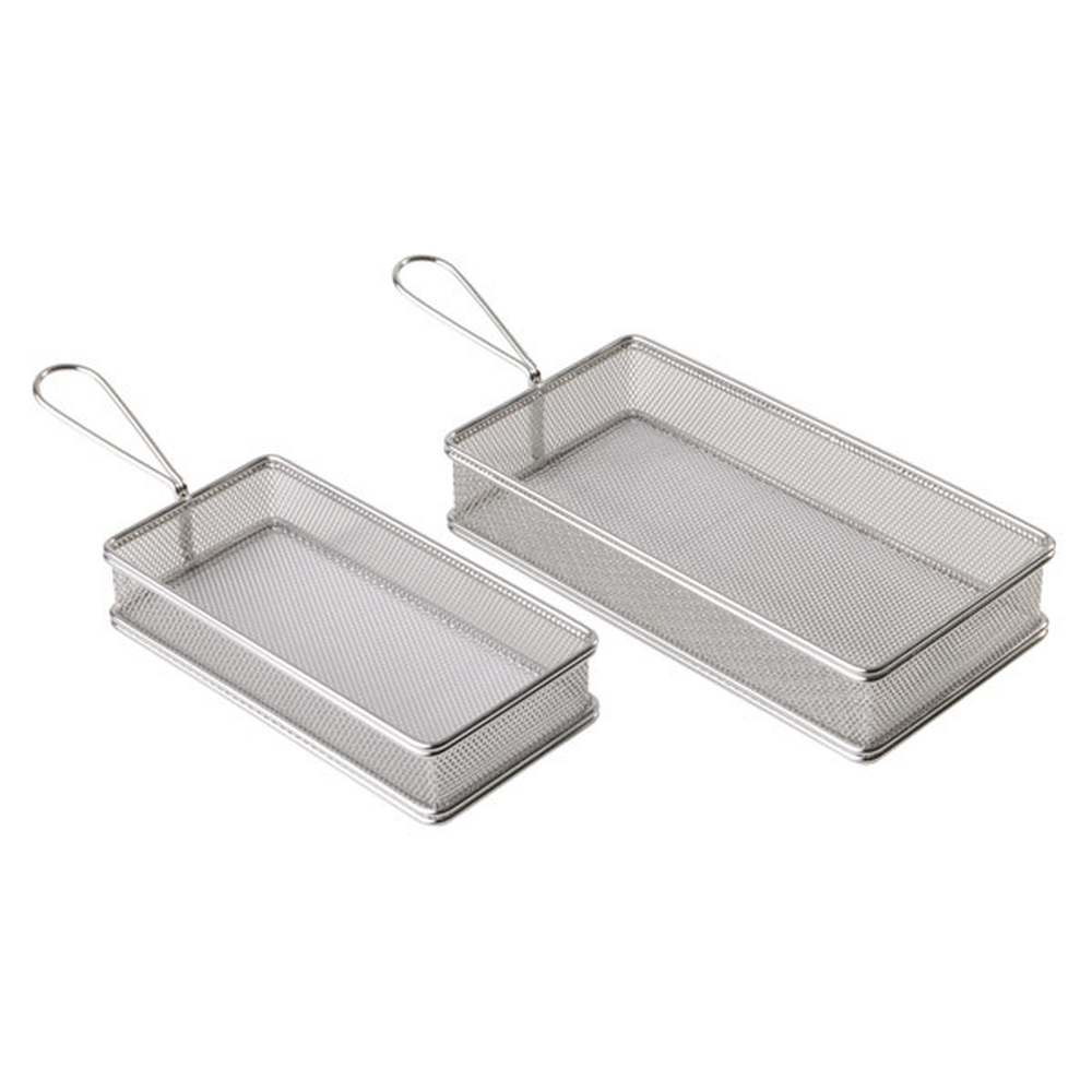 APS Servier-Frittierkorb 21,5 x 10,5 cm, H: 4,5 cm , Edelstahl, Griff 9,5 cm