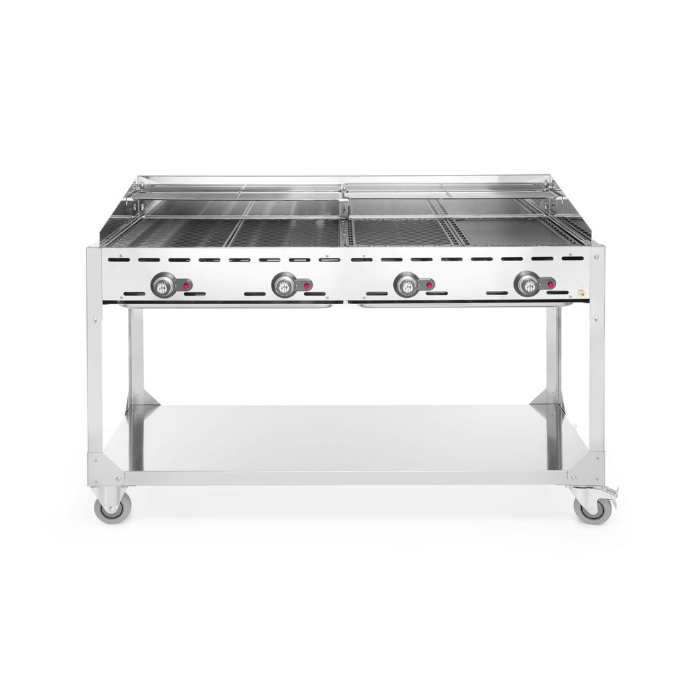 Grill, Gasgrill, Stahl, Rollbar, Buffet-Station
