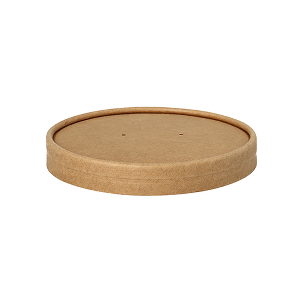 Papstar Deckel für Suppenbecher, Pappe rund Ø 11,5 cm · 1,6 cm braun
