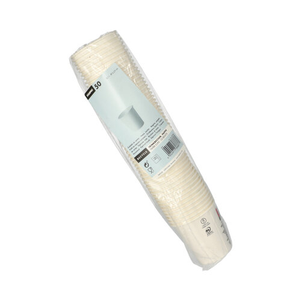 Papstar Trinkbecher für Kaltgetränke, Pappe 0,1 l Ø 6,3 cm · 6,3 cm weiss "Rays"