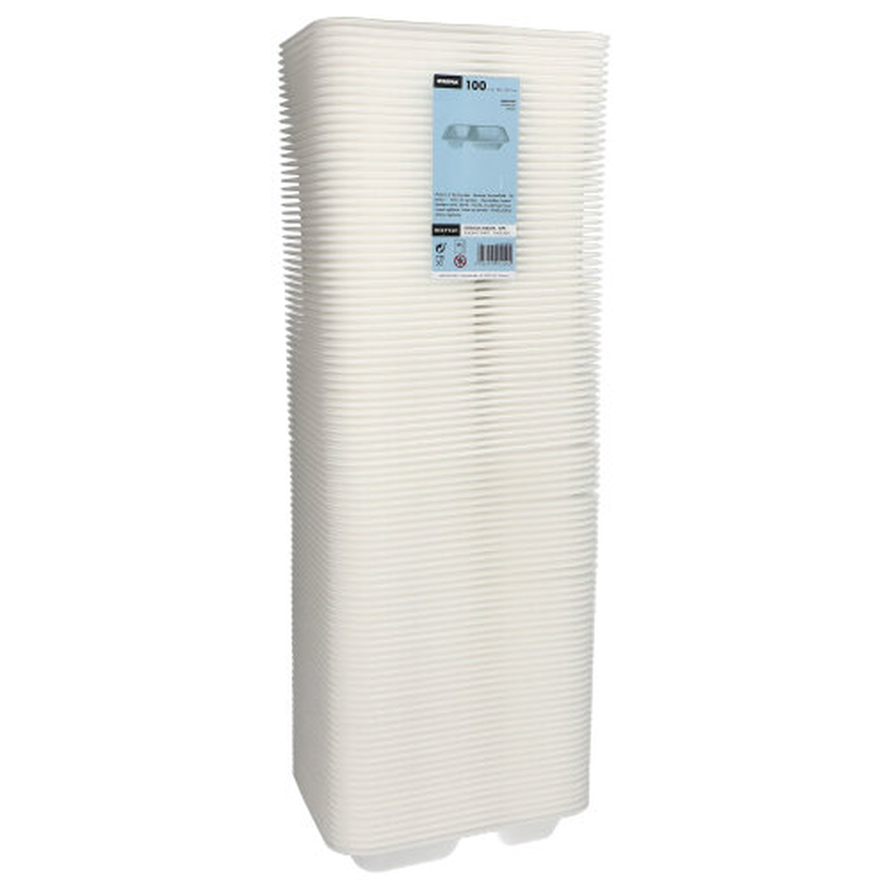 PAPSTAR Siegelschalen, XPS 2-geteilt 725 ml 4,2 cm x 18,5 cm x 23,5 cm weiss