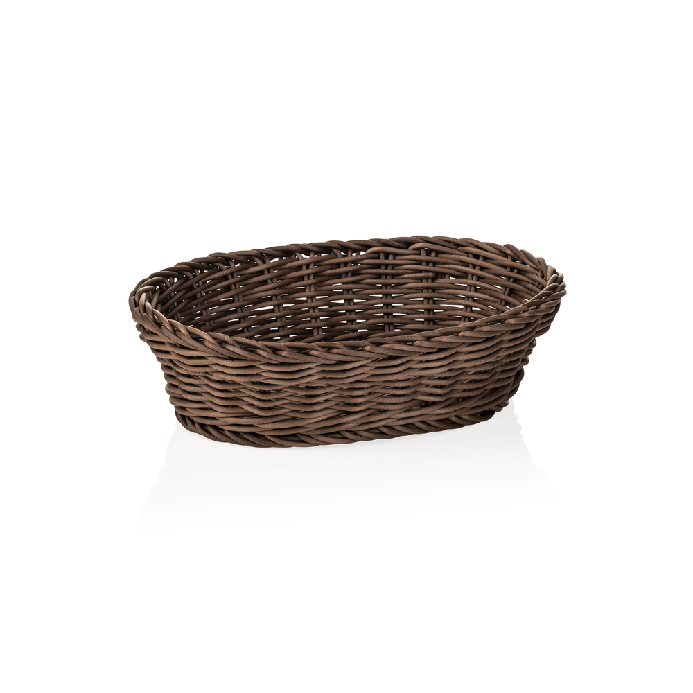 WAS Korb WEAVER PRO Tischkörbe, 25 x 19 x 6,5 cm, oval, braun, Polypropylen