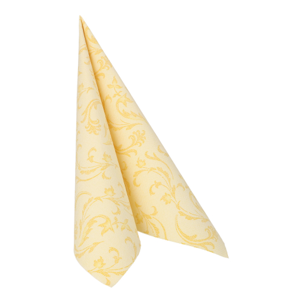 Papstar Servietten "ROYAL Collection" 1/4-Falz 40 cm x 40 cm gelb "Damascato"