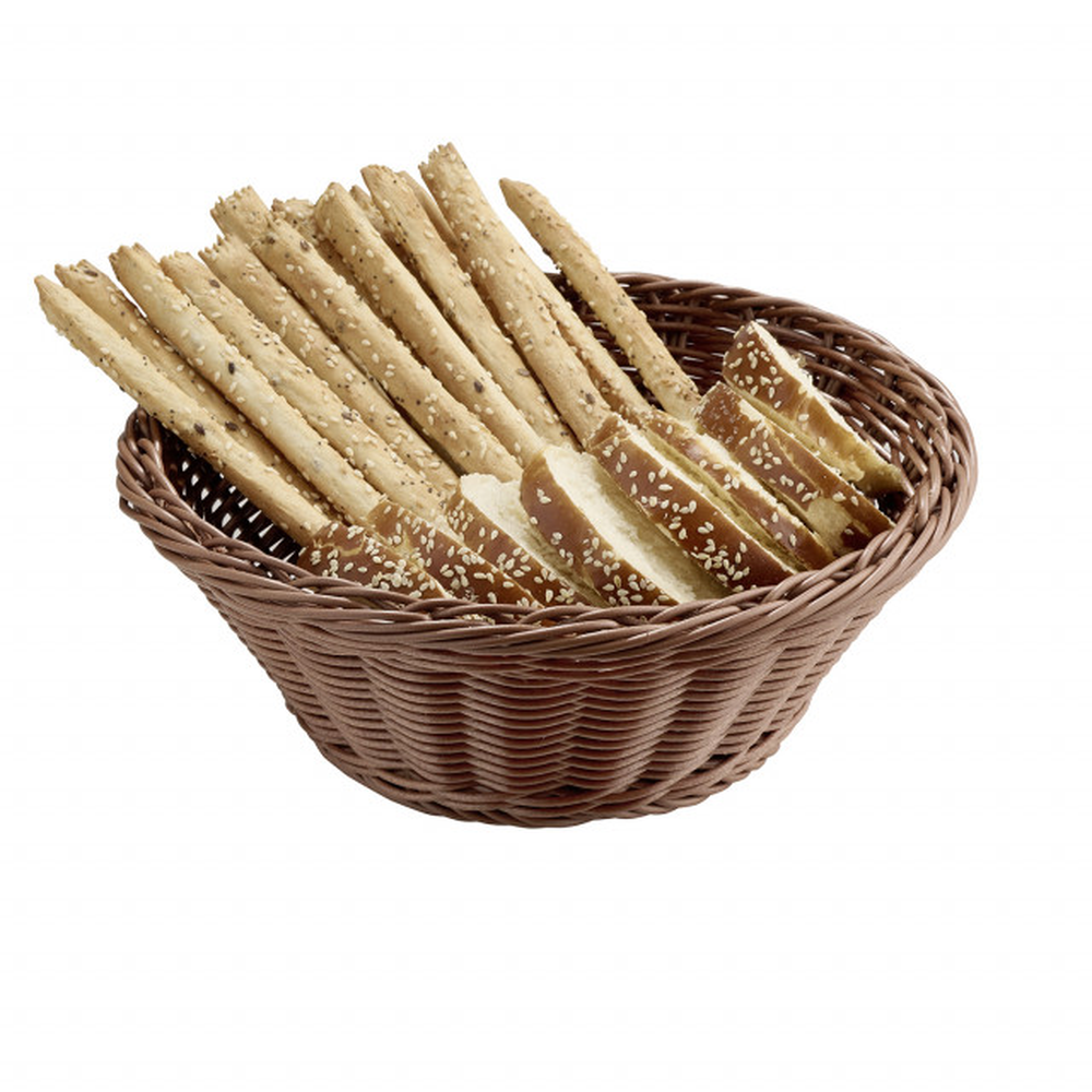 APS Tisch- und Buffetkorb, rund Ø 25,5 cm, Höhe 8,5 cm , Polypropylen, braun