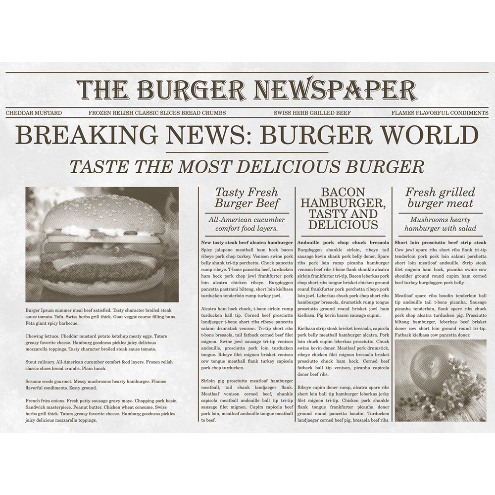 Mank Tischsets Newspaper grau 40 x 30 cm