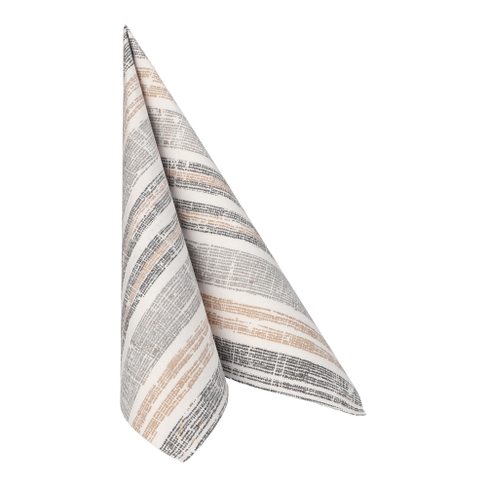 Papstar Servietten "ROYAL Collection" 1/4-Falz 40 cm x 40 cm grau "Stripes"
