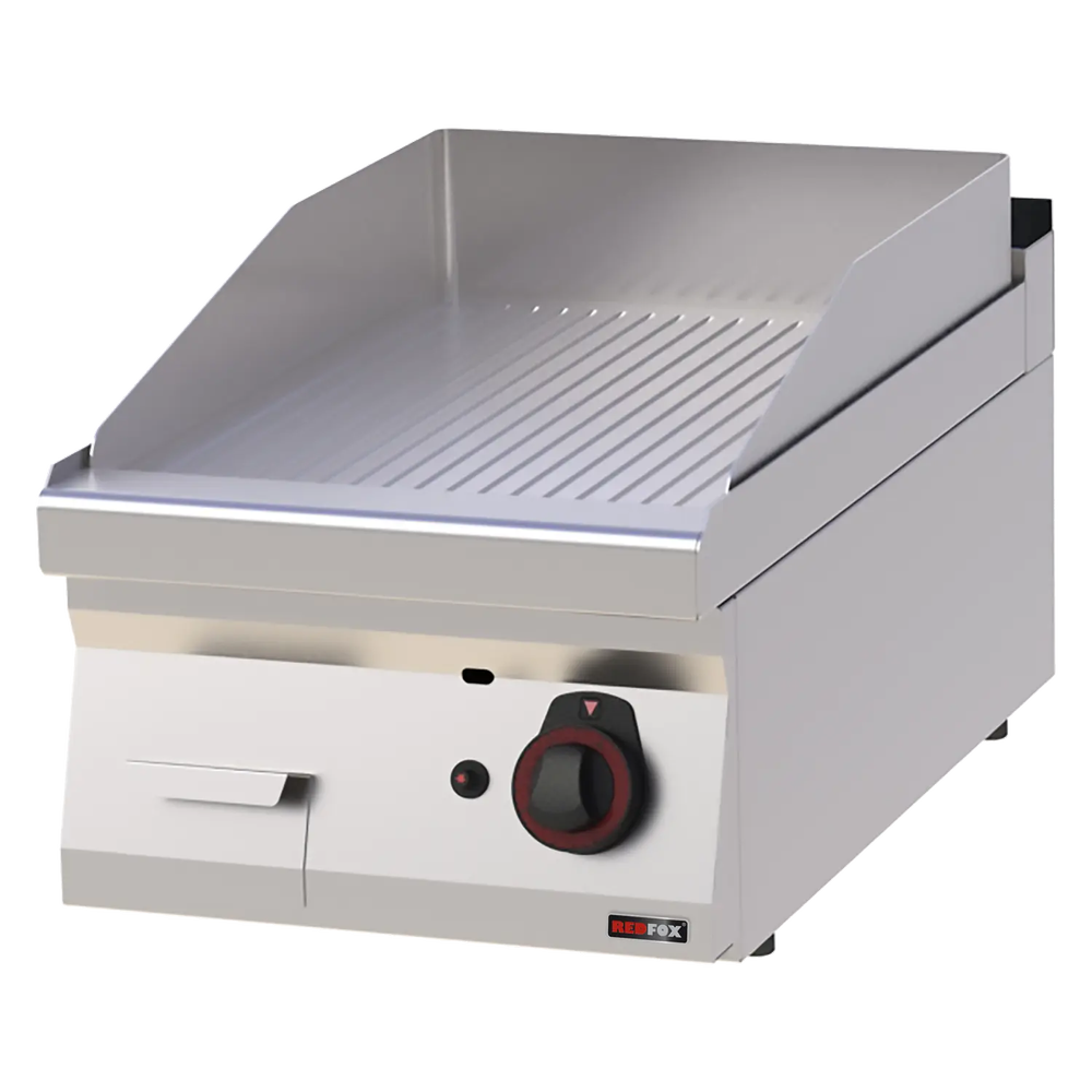 RM Gastro Grillplatte 40x51 Gas verchromt geriffelt ohne Unterbauten / REDFOX - 