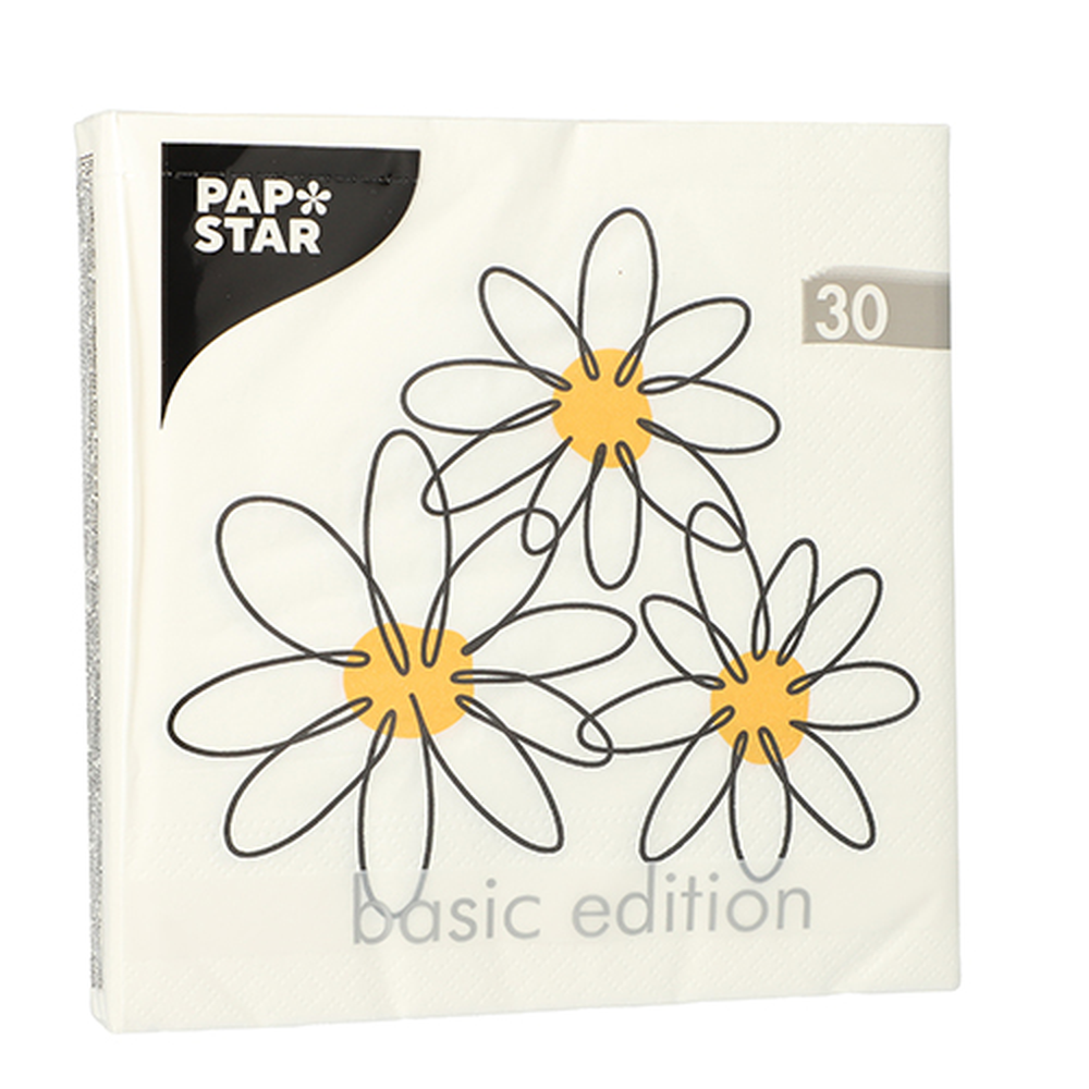 Papstar Servietten, 3-lagig 1/4-Falz 33 cm x 33 cm "Daisy"