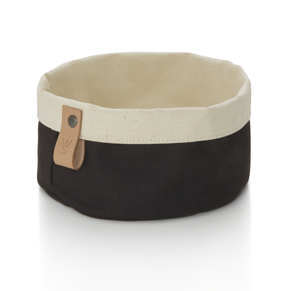 WAS Brottasche FLIP COTTON, Ø 17 cm, Höhe 11 cm, schwarz/cream, Canvas