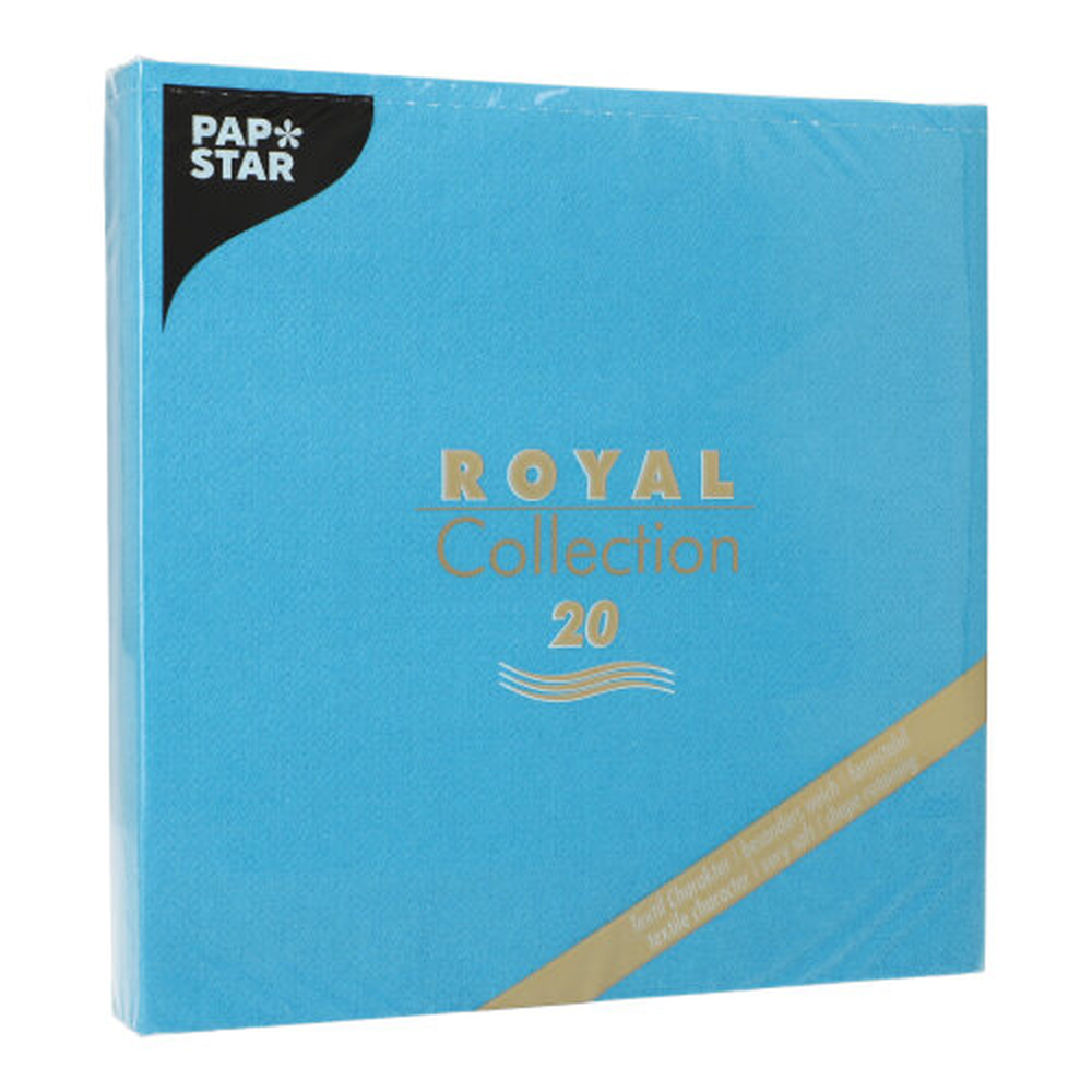 Papstar Servietten "ROYAL Collection" 1/4-Falz 40 cm x 40 cm türkis