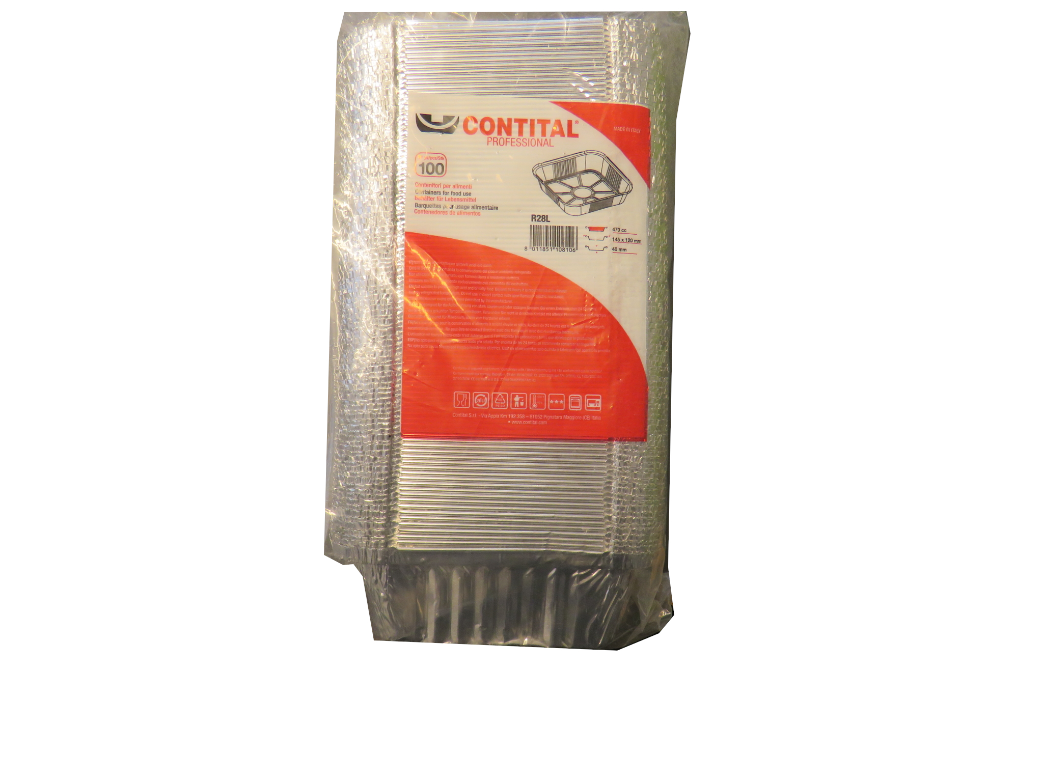 Schäfer Alu-Form R28-450L, ungeteilt, plissiert, 450 ml