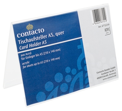 Contacto Acryl-Tischaufsteller A5, quer