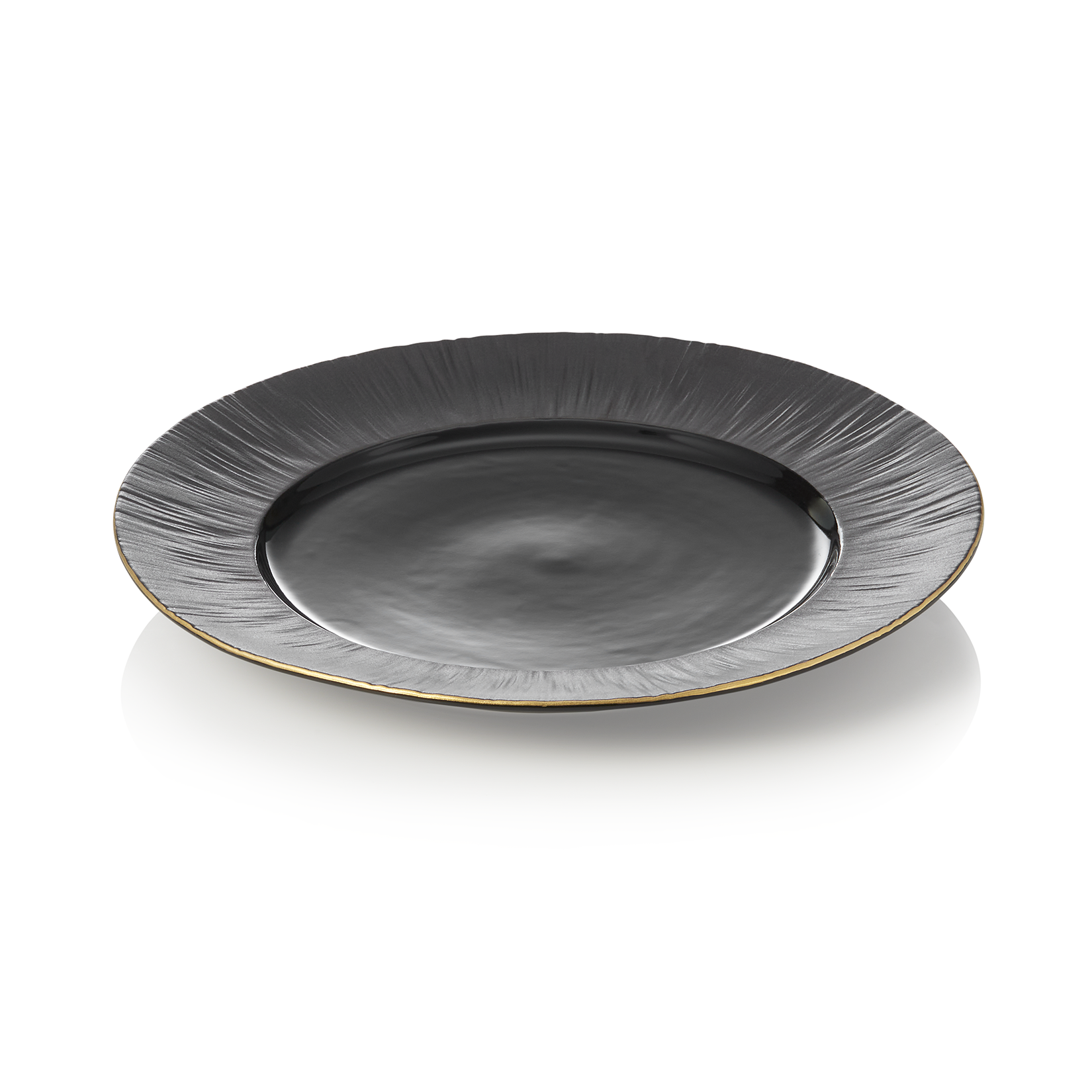 WAS Teller Set MAYA KURO, flach, Ø 27 cm, schwarz, Set á 2 Stück, Porzellan