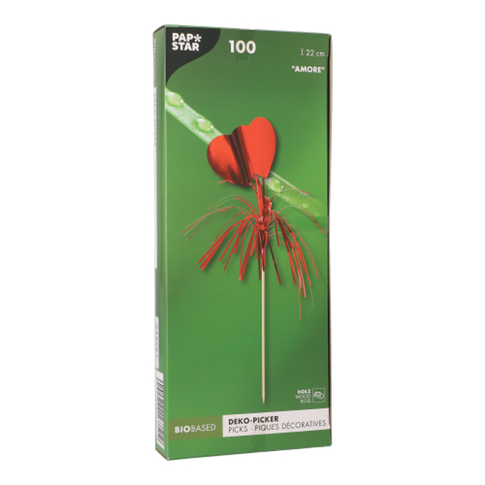 Papstar Deko-Picker 22 cm rot "Amore"