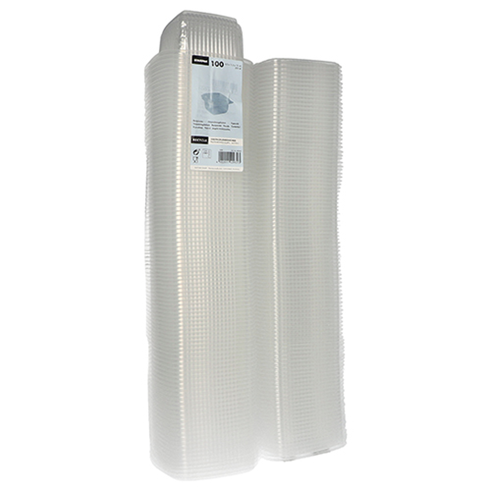 PAPSTAR Verpackungsbecher mit Klappdeckeln, PP rechteckig 375 ml 6,2 cm x 11