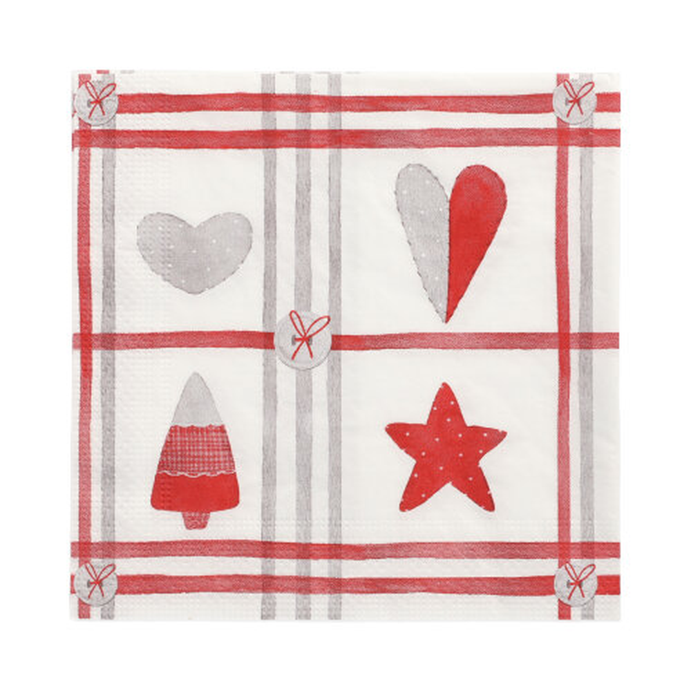 Papstar Servietten, 3-lagig 1/4-Falz 33 cm x 33 cm "Sewings"