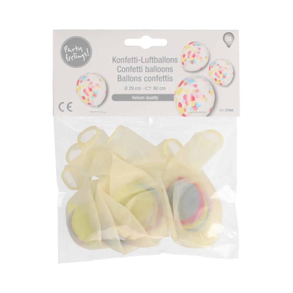 Papstar Luftballons Ø 29 cm mit buntem Konfetti