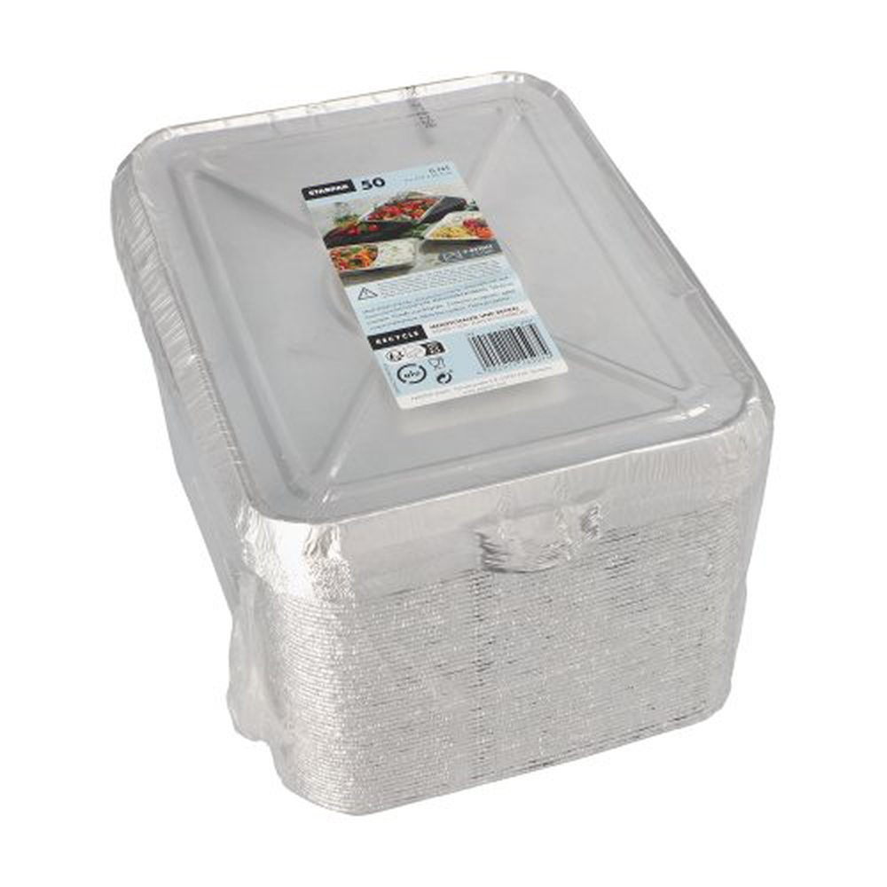 Papstar Menüschalen + Deckel, Alu 3-geteilt 0,76 l 3 cm x 17,7 cm x 22,5 cm