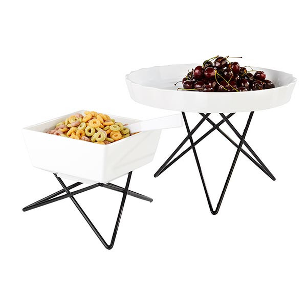 APS Buffet-Ständer -PRISMA- Ø 26 cm, H: 10,5 cm , Metall, schwarz ummantelt