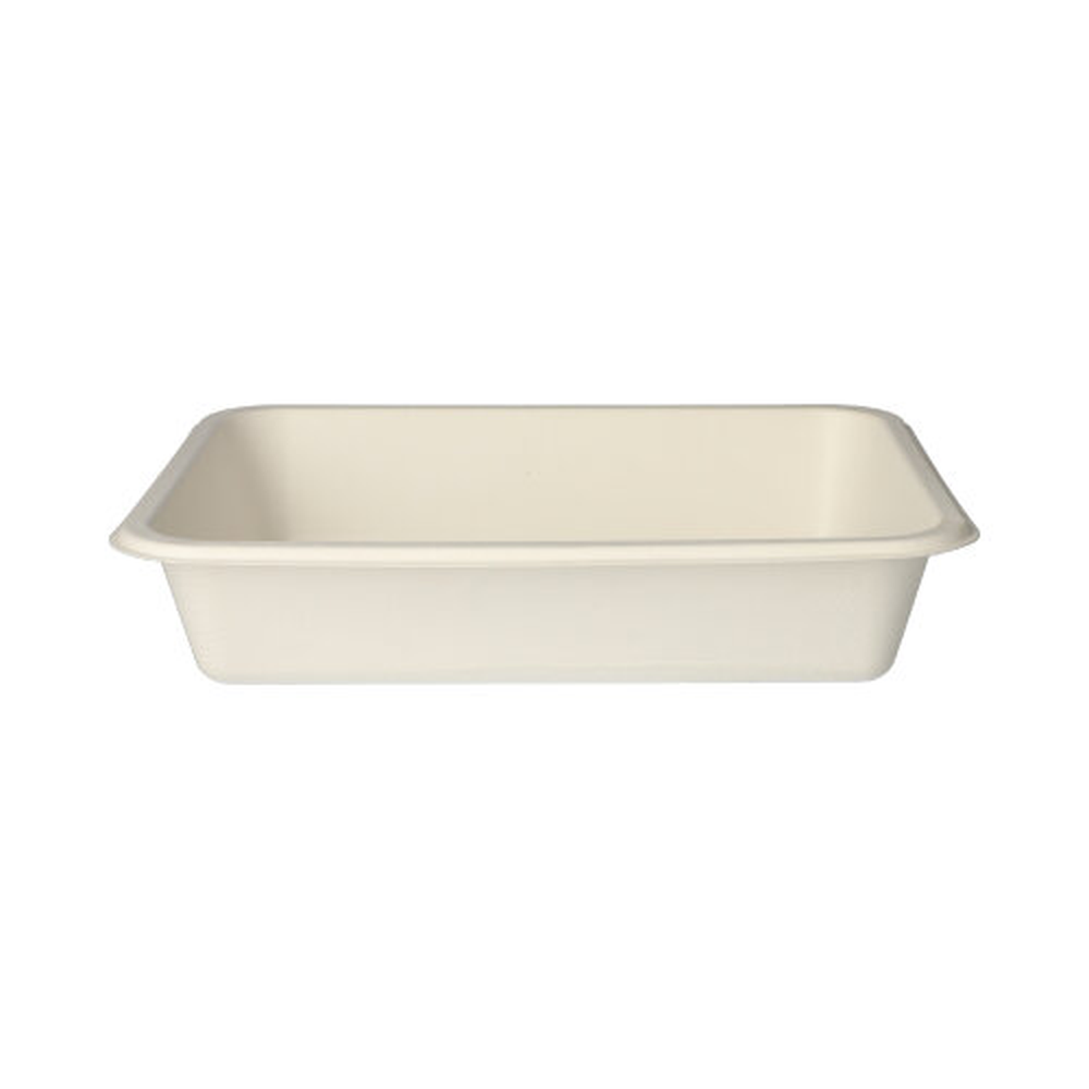 Papstar Siegelschalen Zuckerrohr 1300 ml 4,5 cm x 17,5 cm x 22,5 cm weiss