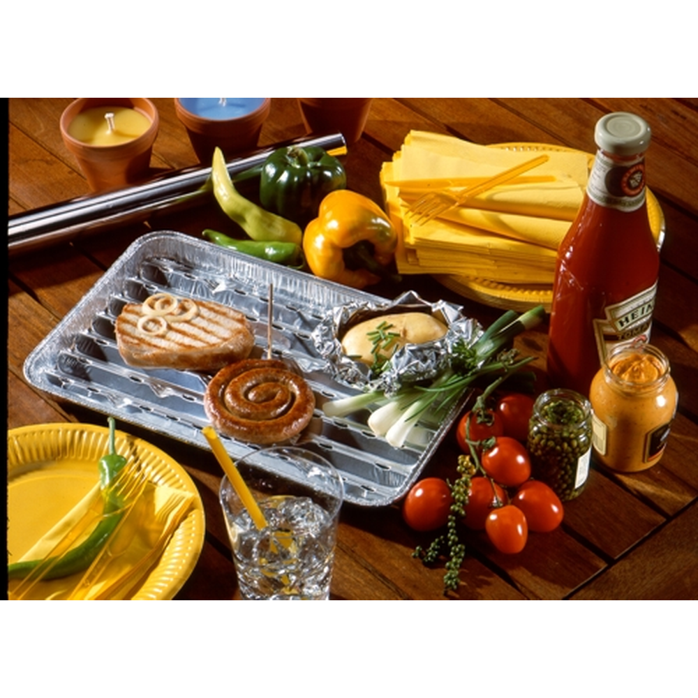 Papstar Grillschalen, Alu eckig 2,5 cm x 23 cm x 34 cm