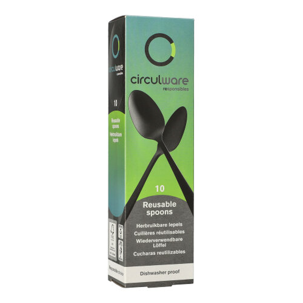 Papstar "Circulware" Mehrweg-Löffel PP-MF 19 cm schwarz "Gaia" extra stabil