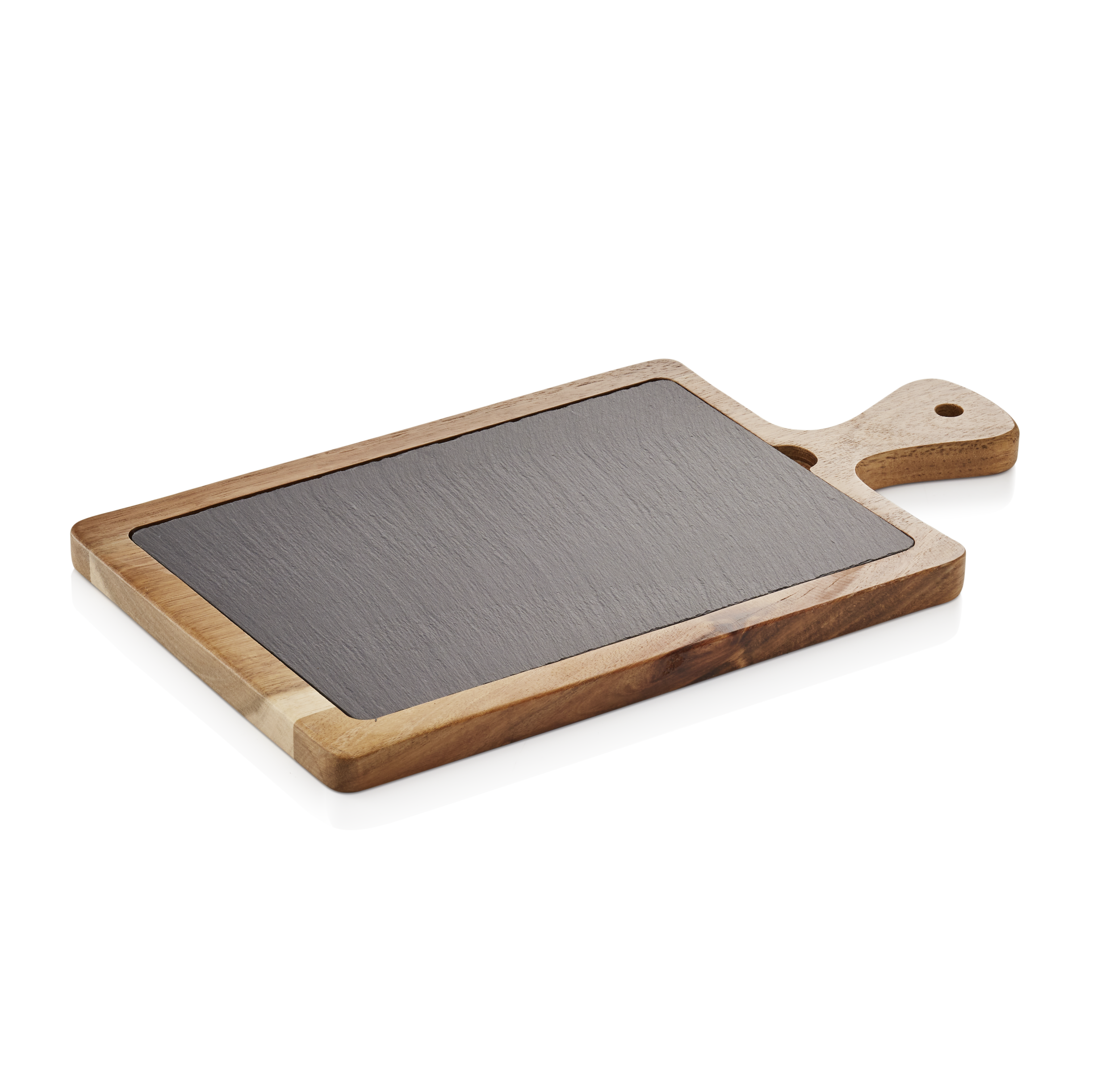 WAS Servierbrett SLATE & SERVE, 34 x 18 x 1,5 cm, Akazienholz, Schiefer