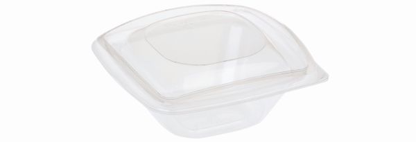 Pacovis Salatschale PLA 240ml transp., 126x126x55mm m.Deckel transp.