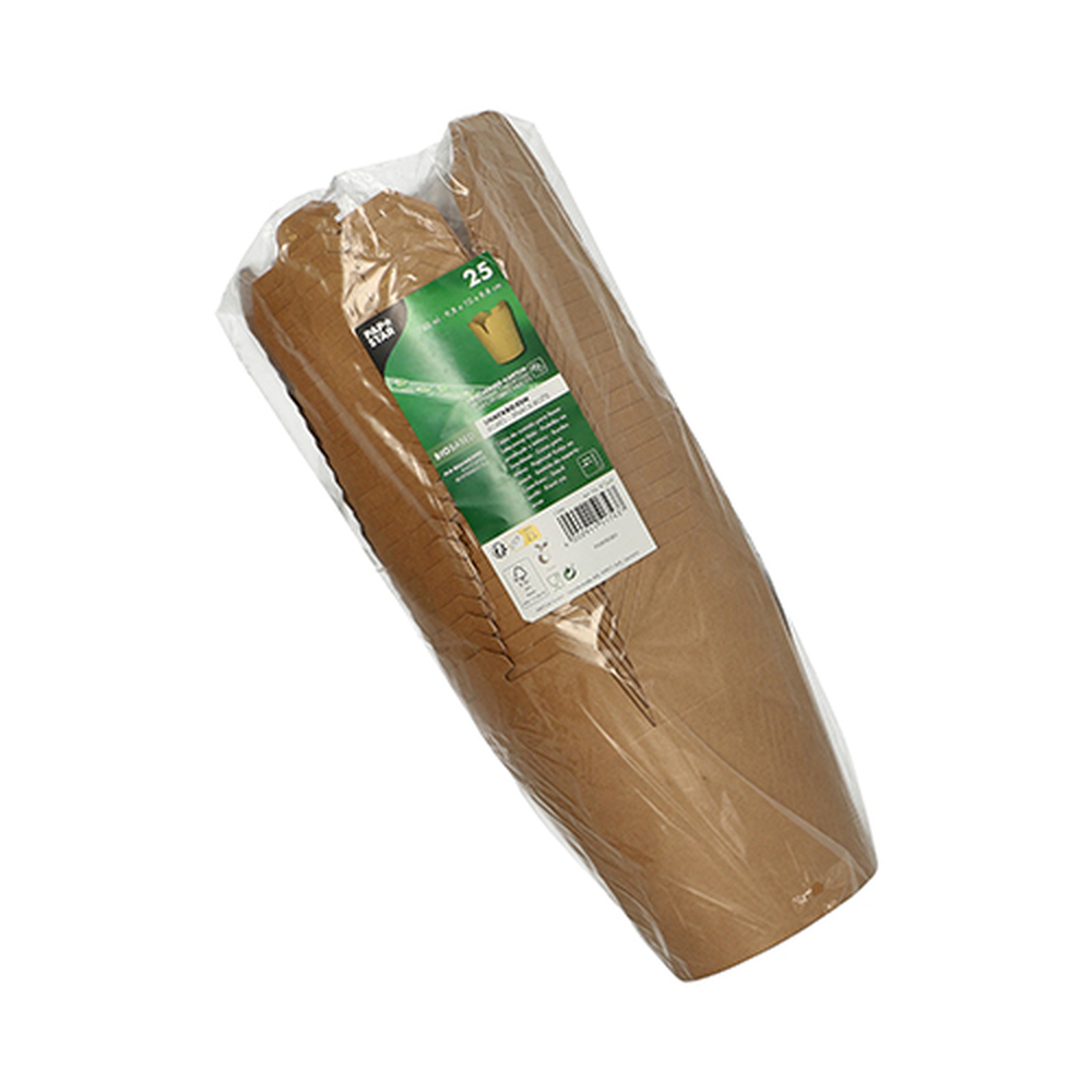 Papstar Snackboxen, Pappe rund 760 ml 9,8 cm x 10 cm x 8,8 cm braun