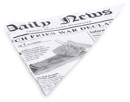Contacto Pommes frites-Tüte 18 cm aus Wachspapier, Motiv Zeitung