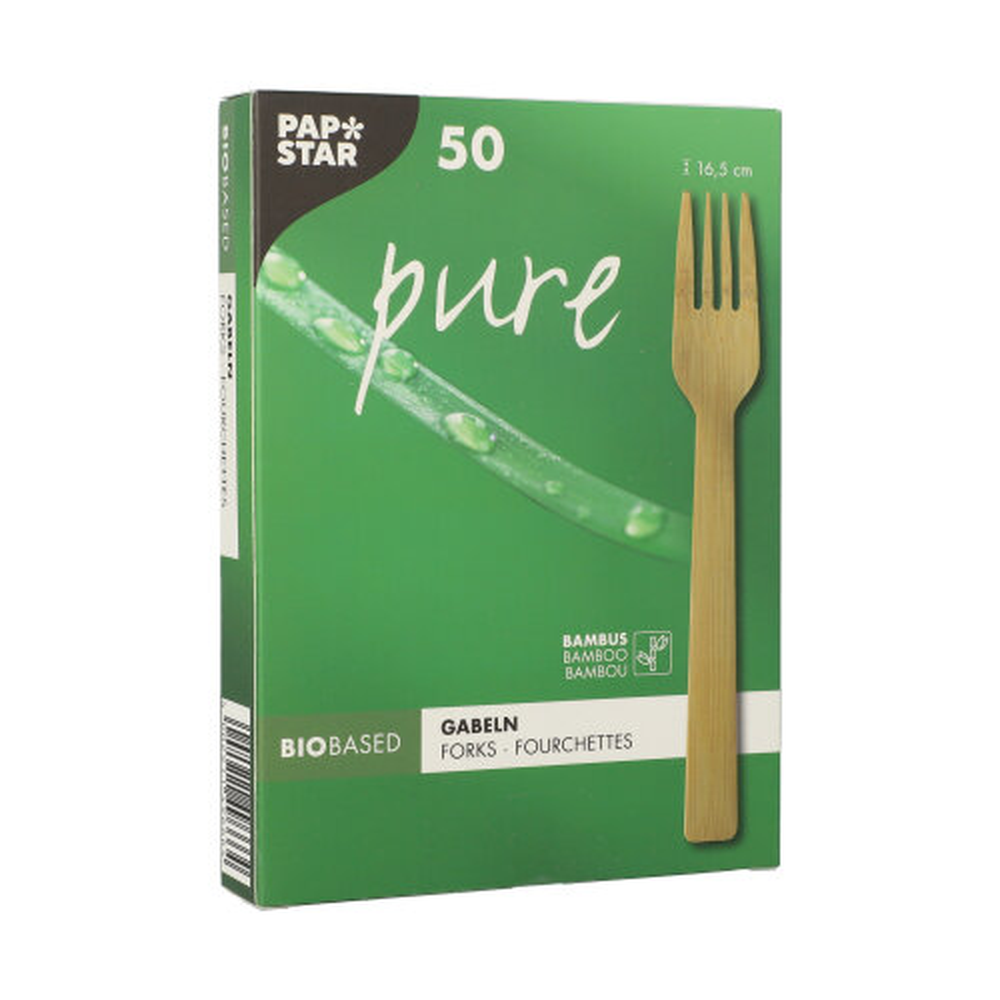 Papstar Gabeln, aus Bambus "pure" 16,5 cm