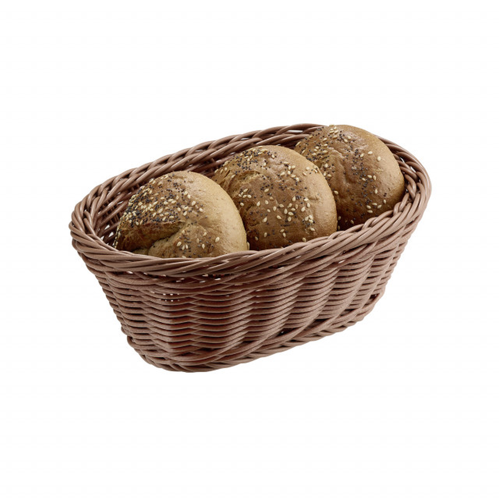APS Tisch- und Buffetkorb, oval 23 x 17 cm, H: 8 cm , Polypropylen, braun