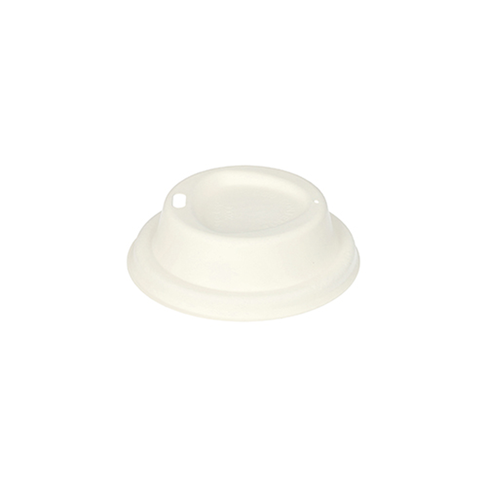 Papstar Dom-Deckel, Zuckerrohr "pure" rund Ø 8 cm · 2,5 cm weiss