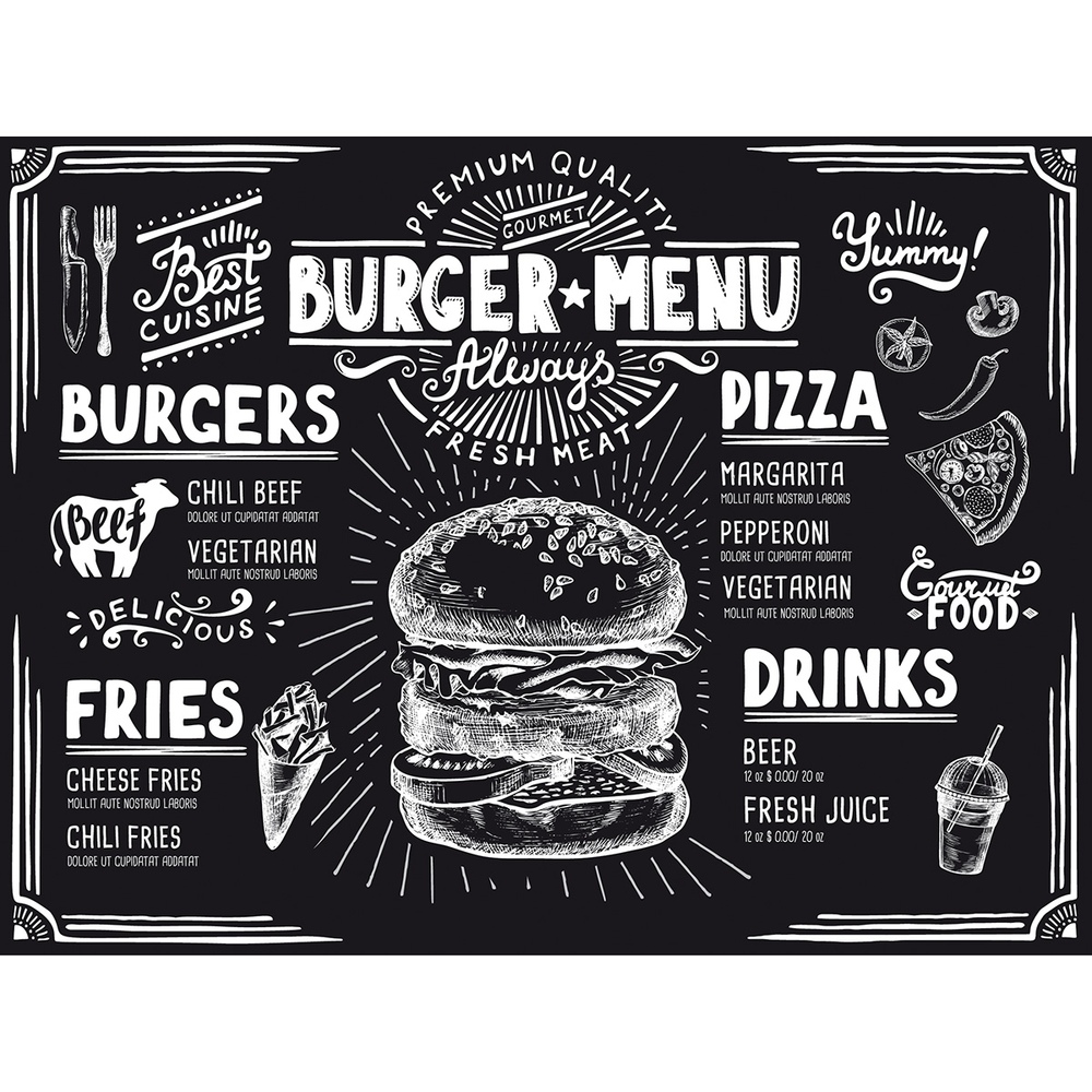 Mank Tischsets Burger Menu 40 x 30 cm