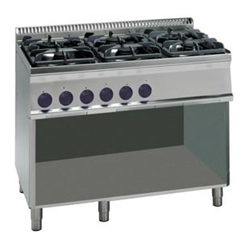 KBS Gas-Herd 30kW 6 Brenner offener Unterbau