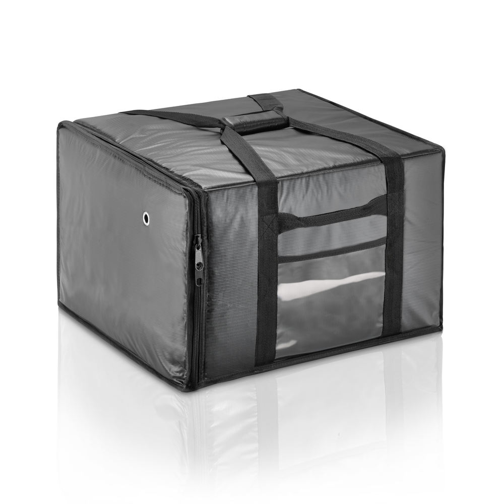 WAS Isoliertasche, für 6 Pizzen, 51 x 48 x 34 cm, schwarz, Kunststoff, Aluminium