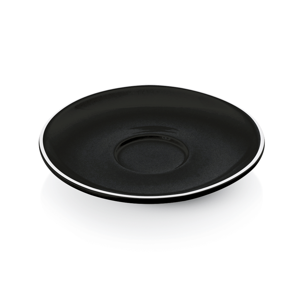 WAS Espresso Untertasse Set ITALIA BLACK für 4998 009, Set á 6 Stück, Porzellan