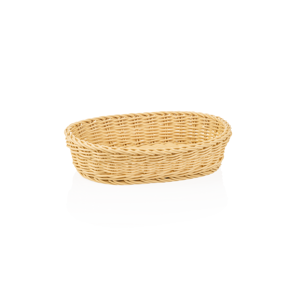 WAS Korb WEAVER PRO Tischkörbe, 32 x 23 x 7 cm, oval, hellbeige, Polypropylen