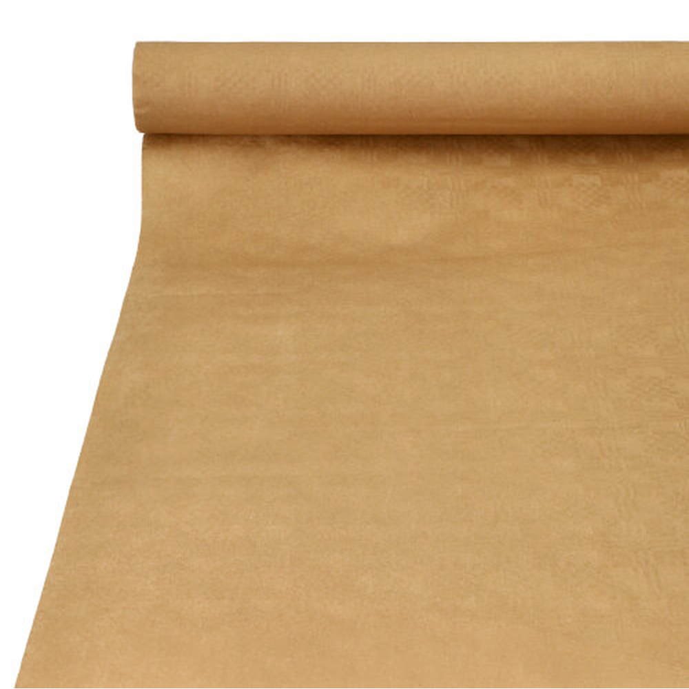 Papstar Papiertischtuch mit Damastprägung 25 m x 1 m natur