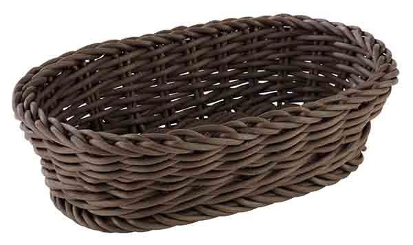 APS Korb, oval 19 x 12 cm, H: 6 cm , Polypropylen, mokka