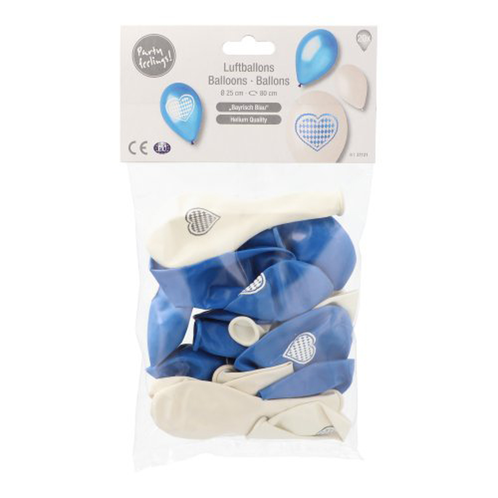 Papstar Luftballons Ø 25 cm farbig sortiert "Bayrisch Blau"