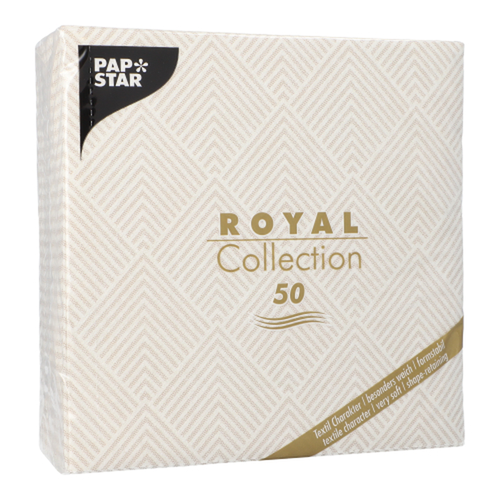 PAPSTAR Servietten ROYAL Collection 1/4-Falz 40 cm x 40 cm champagner Ele