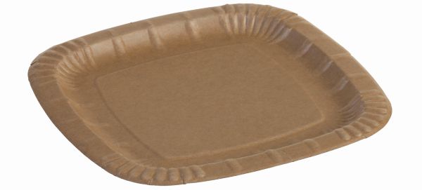 Pacovis Kartonteller Kraft braun, naturesse, 235x235mm