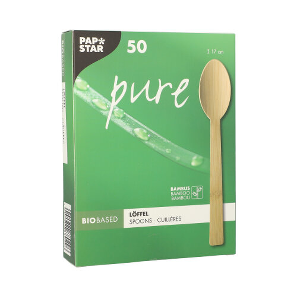 Papstar Löffel, Bambus "pure" 17 cm